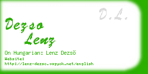 dezso lenz business card